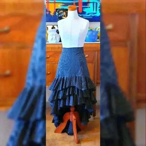 Handmade Flamenco Style Skirt High Low Very Heavy Romantic Practice Size S/M